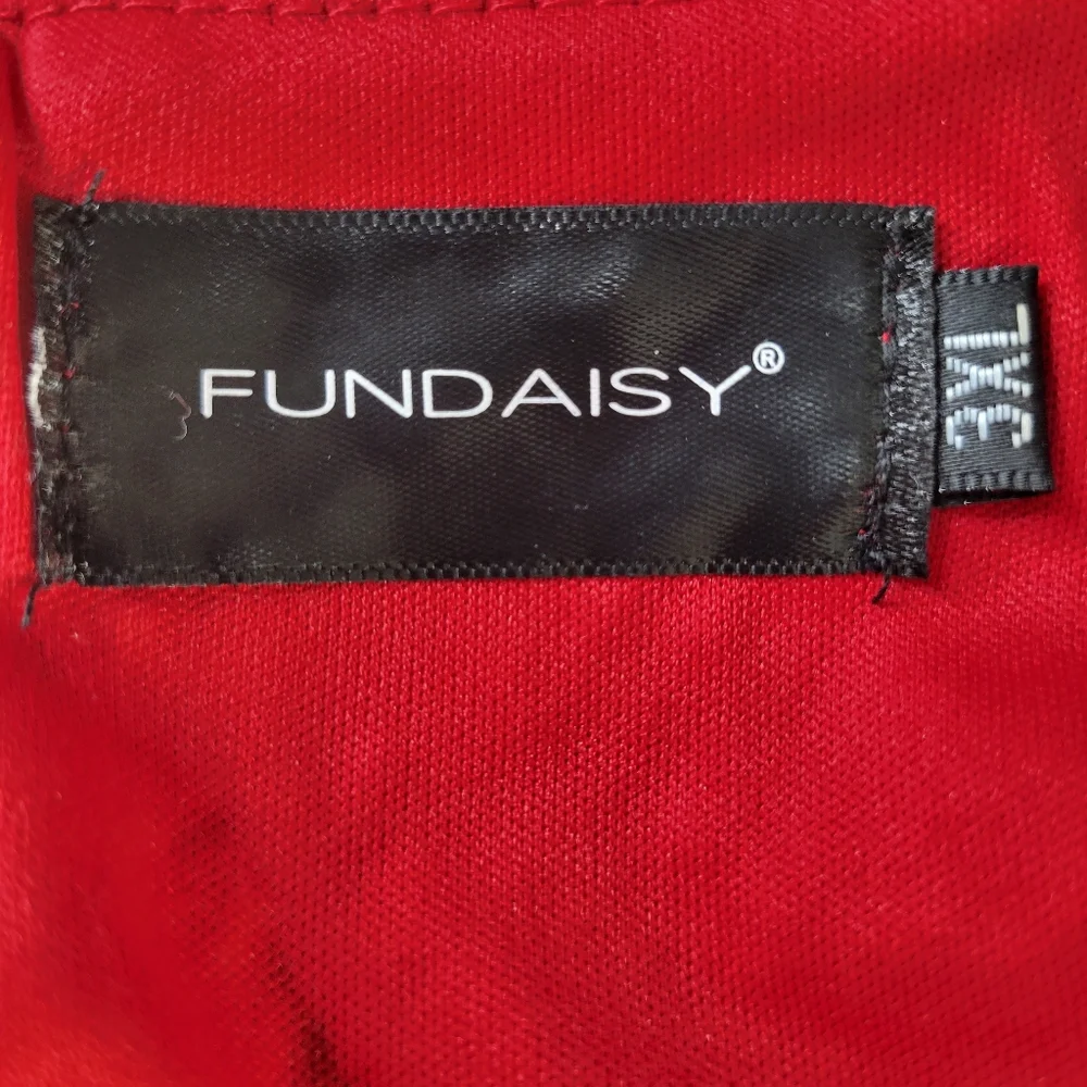 Fundaisy Dress Plus Size 3XL Red Black Mesh Gold Sequins Fringe Gatsby Flapper - Picture 7 of 11